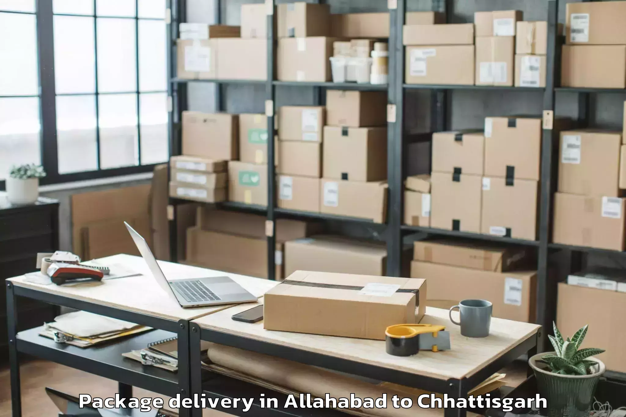 Trusted Allahabad to Berla Package Delivery